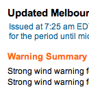 Bureau of Meterology Melbourne forecast
